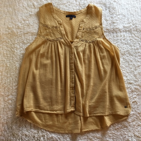 American Eagle Outfitters Tops - Cute Mustard American Eagle Tank Top Medium